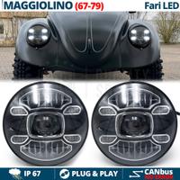 2 FARI Full LED 7'' PER VW MAGGIOLINO Bianco Puro