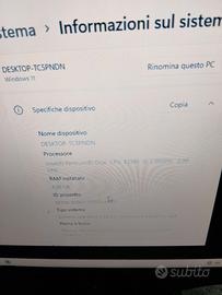 Fisso dual core 4gb RAM e ssd