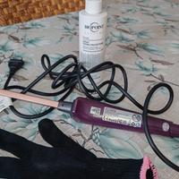 piastra arricciacapelli+ prodotto e guanto protezi