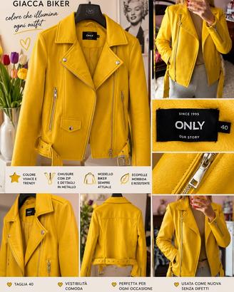 💛 Giacca biker ONLY effetto pelle – Taglia 44 IT