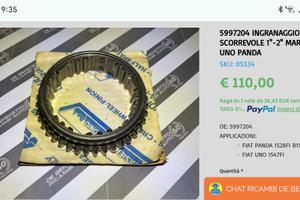 INGRANAGGIO SCORREVOLE 1°-2° MARCIA FIAT PANDA 4X4