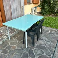 Tavolo vetro satinato allungabile