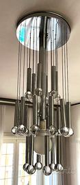Lampadario a cascata stile Sciolari anni 70
