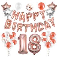 Set 18 Compleanno Decorazioni Oro Rosa 18 Anni