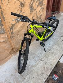 Bicicletta gialla fluo. Trattabile