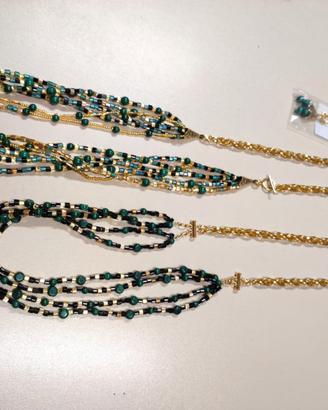 Collana con orecchini di Malachite ''ZARI''