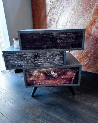 Cassettiera design industrial vintage 3 cassetti