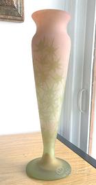 VASO IN VETRO DOPPIO GALLE' 1905 CA. ALTEZZA CM 32