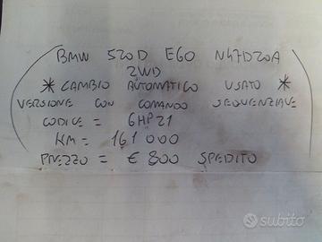 CAMBIO AUTOMATICO USATO BMW 520D E60 N47D20A