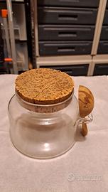 Barattolo vetro con cucchiaio legno  incorporato