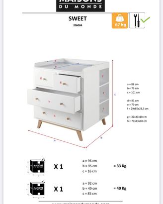 Maison du monde cassettiera cambio bambino