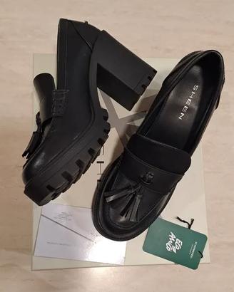 Mocassini nuovi chunky neri  – loafers platform 37
