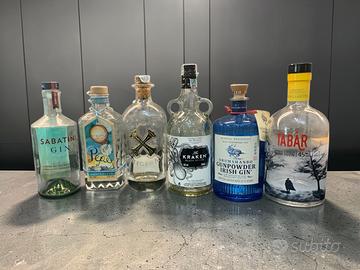 1 Lotto bottiglie vuote gin come da foto