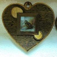 Cuore artigianale in legno - portafoto