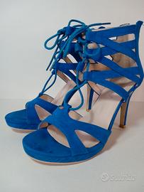 Sandali a stivaletto blu elettrico 39 tacco 12