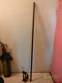 bastone tenda di legno vintage