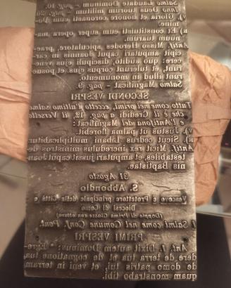 Matrice tipografica cliché di stampa S. Abbondio