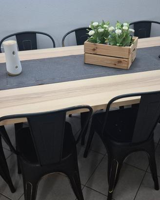 Tavolo + 8 sedie stile moderno/industriale 
