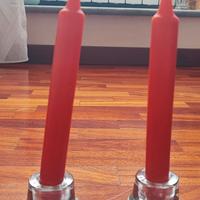 set porta candela Ikea con 6 candele rosse