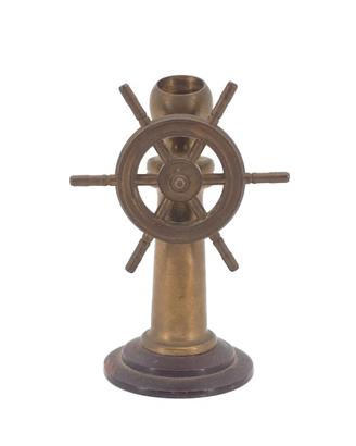 Timone Da Nave Ottone E Legno Vintage Anni 50