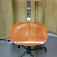 Sedia sgabello industriale da tecnigrafo vintage