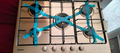 piano cottura ad incasso 5 fuochi inox candy nuovo