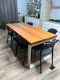 Tavola in larice massiccio 8+2 posti, 200x90