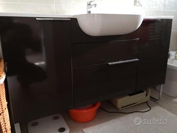 mobile bagno marrone Inda e specchio 