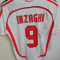 Maglia Calcio Milan Inzaghi autografata L jersey