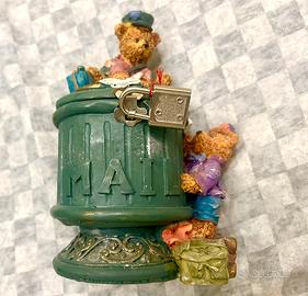 Salvadanaio orsetti resina handmade collezione