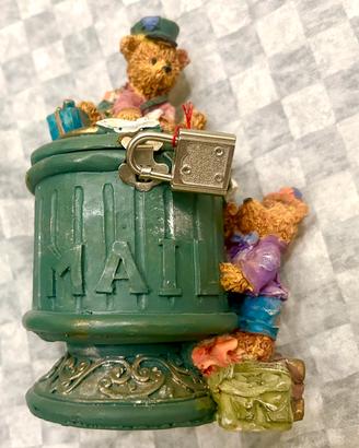 Salvadanaio orsetti resina handmade collezione