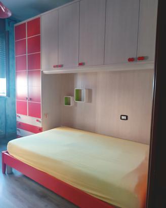 Armadio a ponte con letto 1 piazza e mezzo 