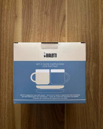 Set 2 tazzine cappuccino con piattino Bialetti 