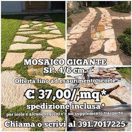 MOSAICO GIGANTE IN PIETRA NATURALE TRANI SP. 4/6