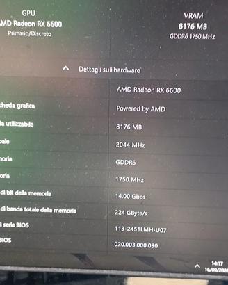 sapphire pulse 6600  8gb vram Micron nuovissima