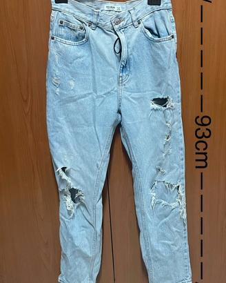 Jeans Pull&Bear Light Blue con Strappi Taglia EUR 