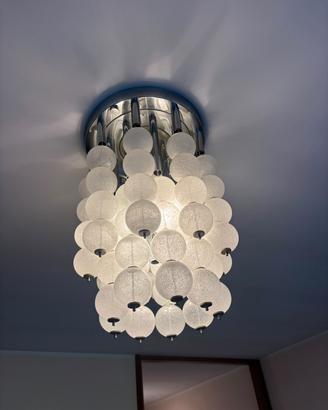 Lampadario vintage con sfere di vetro a cascata