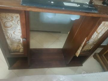 Specchiera grande in legno arte povera