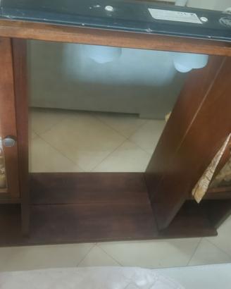 Specchiera grande in legno arte povera