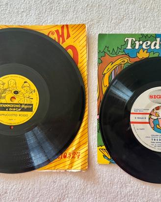Set di due dischi vinile 45 giri fiabe vintage