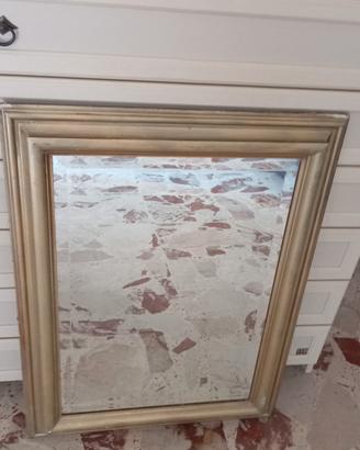 cornice in legno dorata con specchio 
