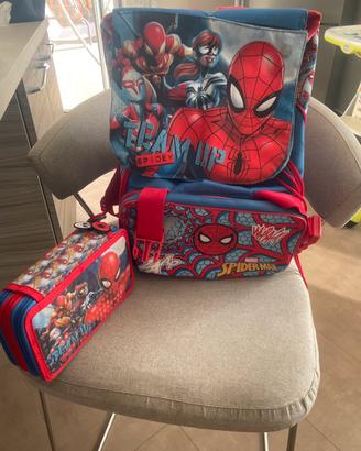 Zaino scuola primaria Spiderman con astuccio