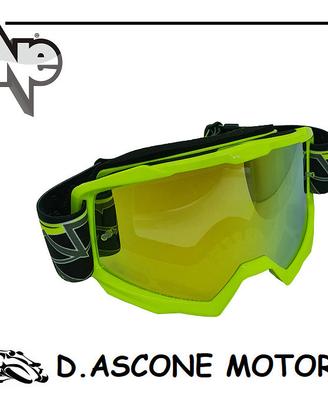 OCCHIALI CROSS “TIGER” NERI CON LENTE GIALLO FLUO 