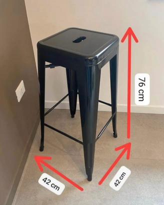 Set 4 sgabelli da cucina / bar in acciaio tavolo