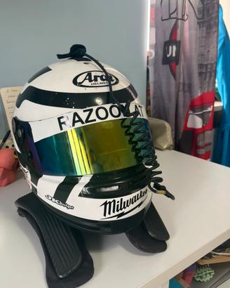 Casco Arai GP-7 FRP usato in gara GT + HANS +Radio