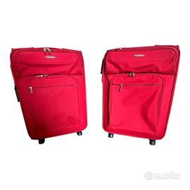 Coppia Valigie Trolley Samsonite rosse semirigide