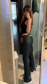 Jeans Jordan x Cactus Jack neri vera pelle donna