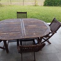 Tavolo e sedie da giardino