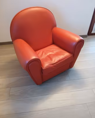 Poltrona Luxury in pelle rosso ciliegia