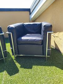 poltrone LC2 in pelle nera
